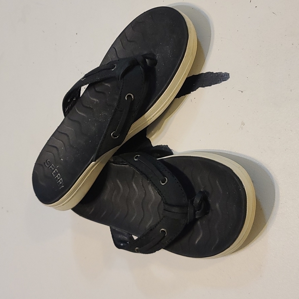 Sperry Women's Sandals Black&White Beachyā Lakeside comfort Size 6.5 GUC